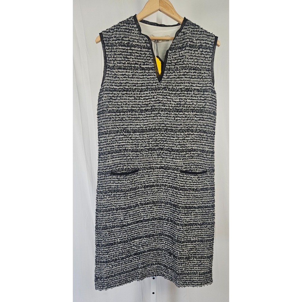 Beymen Collection Tweed Dress Wool Blend Silk Lined Metallic Cocktail Party 38 6